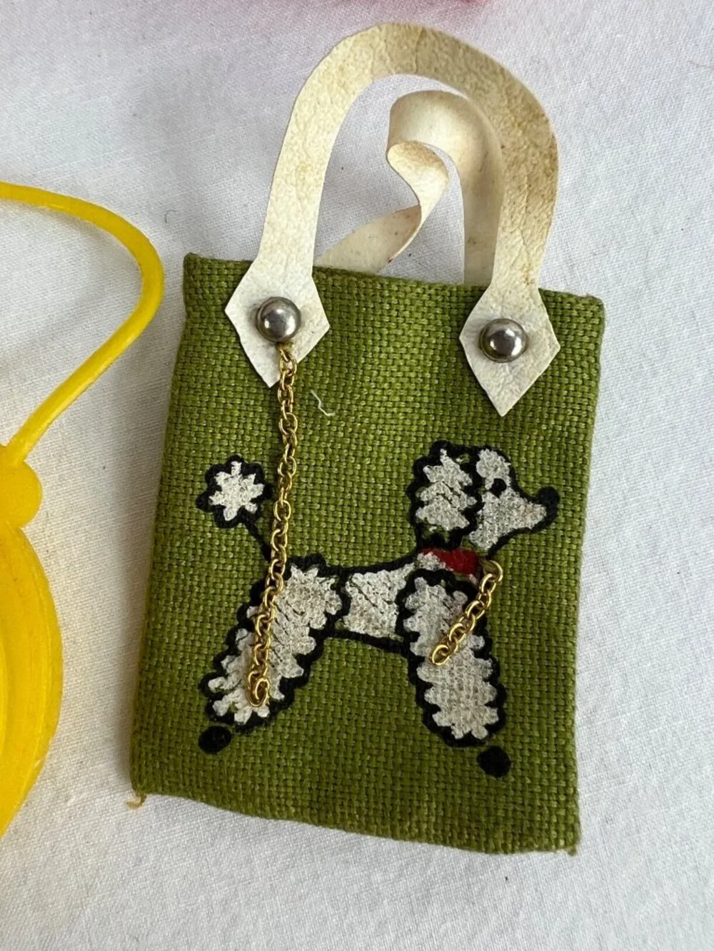 VTG 6 Flower Power Clone Handbags Barbie Doll Poodle Parade Purse Green Tote